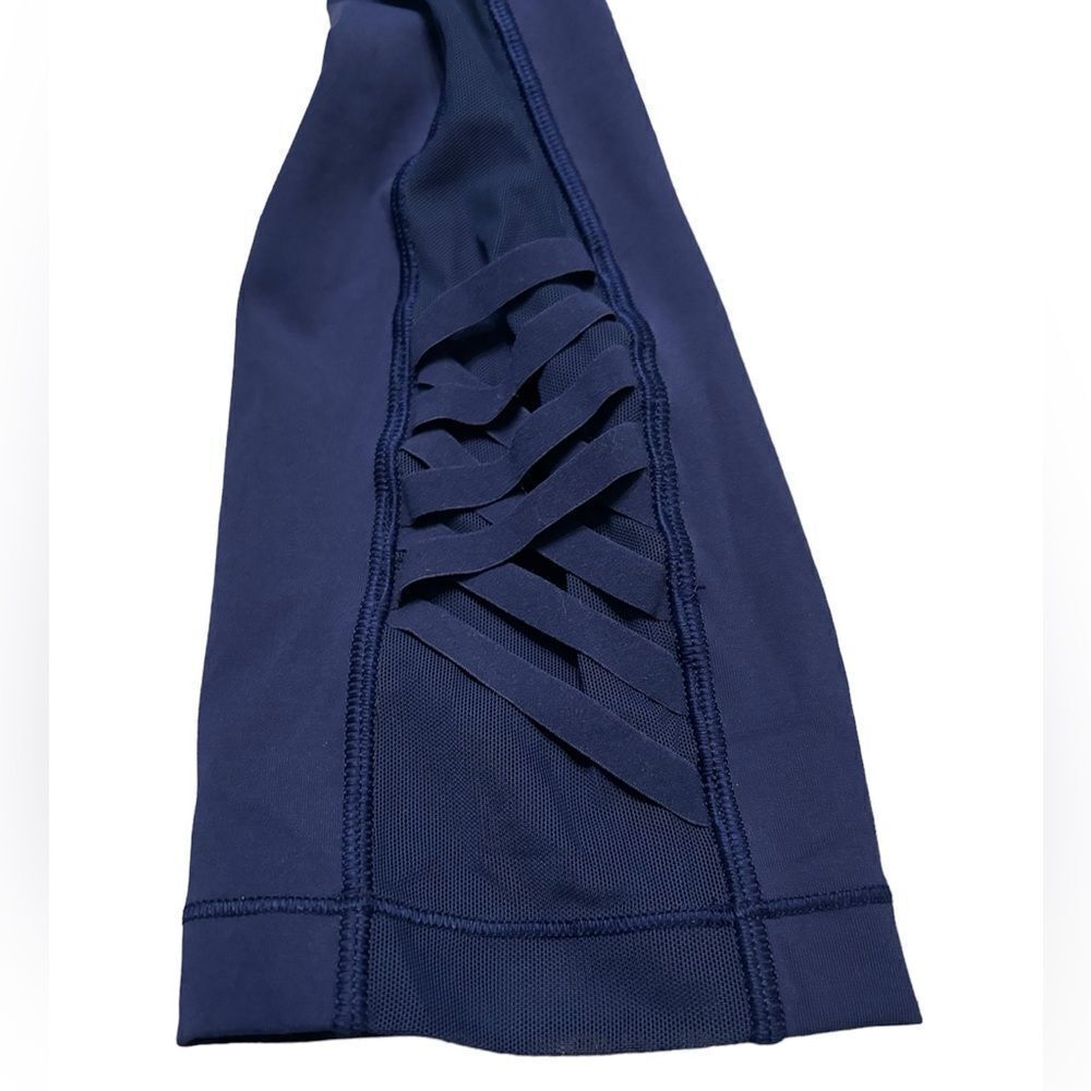LULULEMON•Paneled Navy Leggings - Picture 7 of 8